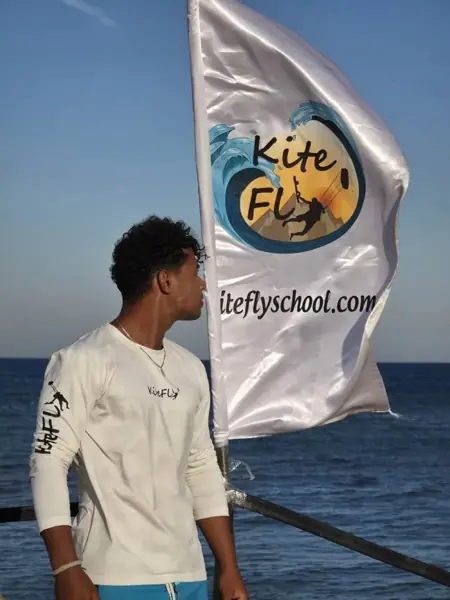 Kite Fly flag by the sea
