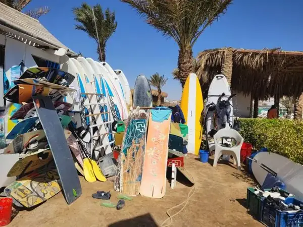 Boards and equipment at the school